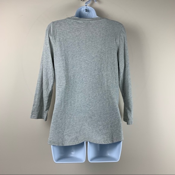 J. Crew long gray sleeve embroidered top. Large - Picture 2 of 10